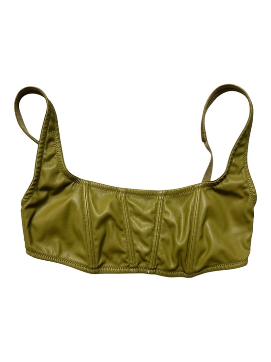 Urban Outfitters Tops - Urban Outfitters Out From Under Beau Faux Leather Bra Top Small Olive Green